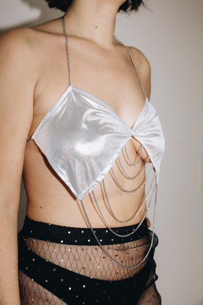 Hedone | Metallic Halter-Top
